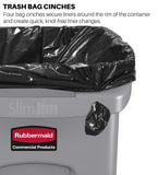 Rubbermaid Commercial Products Slim Jim Plastic Rectangular Trash/Garbage Can With Venting Channels, 23 Gal, Black, for Kitchen/Office/Workspace Rubbermaid Commercial Products