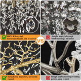 kvtinmty 16-Light Modern Large Crystal Chandelier for Dining Room, 48" Round Gold Crystal Tree Branche Chandelier, Living Room Crystal Chandelier, Crystal Chandeliers for High Ceiling,Entryway,Foyer