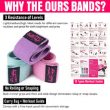 Fabric Resistance Bands for Working Out - Exercise Bands for Women and Men, Booty Bands for Legs and Butt, Yoga, Pilates, Rehab, Fitness and Home Workout COOBONS FITNESS