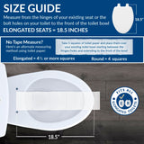 Mayfair Linden Slow Close Toilet Seat, Non Slip Heavy Duty Wood, Easy Install, Made in USA, Elongated, White, 4 Pack