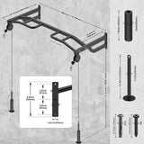 Kipika 48" Ceiling Mounted Pull Up Bar, Heavy Duty Multi-Grip Chin Up Bar, Mounted Pullup Bar, Adjustable Height, Pull Up Bands for Chin Ups & Body Stretching, Ideal for Home Gym and Strength Training (48" Pull Up Bar with 2 Pulleys)