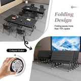 Conference Table, Round | Rectangular Training Table, Mobile Modular Meeting Room Table with Locking Wheels