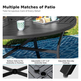 MFSTUDIO 7 Pcs Patio Table and Chairs Set, 54'' Round Metal Table