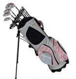 Sephlin Signature Women's 13 Pcs Right Hand Golf Clubs Set & Golf Bag (Pink_Silver)