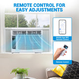 Smart 6000 BTU Window Air Conditioner with WiFi, Window AC Unit with Remote & App Control, Timer Function & Easy Install Kit, Cools Up to to 350 Sq. ft., for Bedroom, Living Room