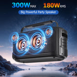 RRNUY Portable Bluetooth Speaker 300W Peak Big Powerful Loud Sound Deep Bass Large Wireless Boombox with Subwoofer DSP Led Light for Home Party Outdoor Gatherings Camping Backyard