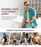 Nebility Compression Shirt Men Tank Top Compression Undershirt Mens Shapewear Body Shaper Waist Trainer Tummy Control Vest, Beige - 3X Large