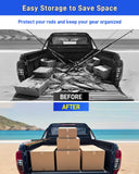 Fishing Rod Holder for Truck Holds 6 Rods, Heavy Duty Aluminum Truck Bed Fishing Pole Holders, Stable Fishing Rod Storage Rack with C-Clamp Mount and Vertical or Horizontal Placement for Space-Saving