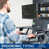 VIVO 36 inch Standing Desk Converter with Dual Monitor Mount Arms for up to 30 inch Screens