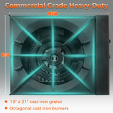 COOLCHEF 18 Inch 80,000 BTU Hot Plate, Heavy Duty Burner, Stainless Steel Commercial Gas Stove, NG/LP Convertible, ETL Certified