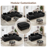 Hatppto 80'' Modular Loveseat Sofa, Cloud Sectional Couches for Living Room, Comfy Deep Seat 2-Seater Love Seat Couches, Chenille Black