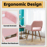 Furry Desk Chair, Comfy Armchair with Faux Fur for Teen Girls, Pink, 2PCS