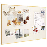 Fabric Bulletin Board 40x30 inches, Golden Aluminum Framed Wall Pin Board