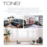 Tone Fitness Premium Extra Thick 1-Inch High Density Exercise Mat with Carry Strap – Non-Slip Workout, Pilates, and Yoga Mat for Home Gym - Color Blue - Mesh Pattern