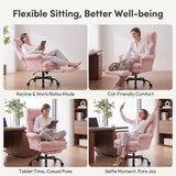 Teddy Fleece High Back Executive Office Chair with Flip Armrests (Pink)