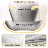 ZZW Criss Cross Chair with Wheels, Wide Cross Legged Office Chair Armless Comfy Desk Chair with Tall Back Vanity Chairs with Stress Relief