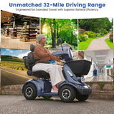 MobiCyc 32 Miles Heavy-Duty 4-Wheel Mobility Scooter for Seniors &Adults