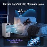 WICOLO Evaporative Air Cooler, Windowless Portable Air Conditioners Fan w/3 Modes & 3 Speeds, 12H Timer for Smart Auto-off, 2-Gal Tank for 20H Cooling,16FT Remote,No Hose Needed,46db Swamp Cooler