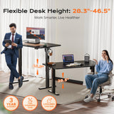 Huuger 55 x 28 Large Electric Standing Desk, Height Adjustable Computer Desk, 27.6" Deep Desktop, Stand up Gaming Office Table with 2 Hooks