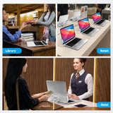 AboveTEK Laptop Locking Station, Premium Aluminum MacBook Security Lock with High-Security Copper Cylinder, Anti-Theft Computer Lock for All 11"-17" No-Slot Notebooks, Non-Slip Base for Public Spaces