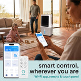 SereneLife Portable Swamp Cooler Air Conditioner - 2500 CFM Airflow, 8 Gallon Water Tank Portable Evaporative Air Cooler for Room & Outdoors, WiFi, Humidifier & Fan Modes, Ice Packs & Remote Included