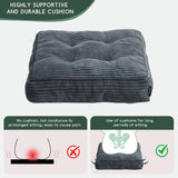 Tufted Corduroy Recliner Seat Cushion for Elderly, High Density Foam Large Square Seat Cushion for Recliner Chair