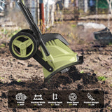 SOYUS 14 Inch Electric Tiller Cultivator 12 Amp Corded Tiller for Gardening, Garden Tiller with Folding Handle