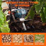 SENIX 4QL 4-Cycle Gas Powered Tiller Cultivator, 46cc Full Crank Engine, 15-Inch Tilling Width, 8-Inch Tilling Depth, Easy Start