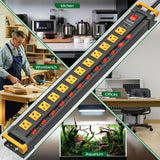 12 Outlet Heavy Duty Long Power Strip with Individual Switches