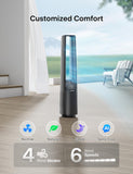 PELONIS 40" Smart Bladeless Fan for Bedrrom - Tower Fan, Alexa/Google/WiFi, DC Motor, 6 Speeds, 4 Modes, Remote, 7H Timer, 90° Oscillation, Safe for Home and Office