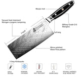 TUO Nakiri Knife - 7 Inch Vegetable Chopping Knife - Meat Cleaver - High Carbon Stainless Steel - Kitchen Knives with G10 Full Tang Handle with Gift Box - Black Hawk S Series