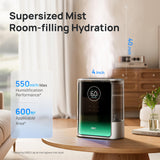 DREO 8L Smart Humidifier Large Room 600ft², HM717S, 80H Runtime Supersized Warm and Cool Mist Humidifiers for Bedroom Baby, 28dB Quiet Air Humidifier for Plants Indoor, Home, Whole House, Silver