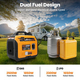 maXpeedingrods 2500W Dual Fuel Inverter Generator Small for Home Outdoor