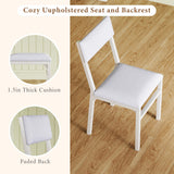 Dining Table Set for 4, Extendable Kitchen Table Cushion Chairs Set of 4, Rectangle Dining Table with Metal Frame & MDF Board,