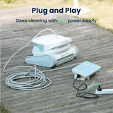 Hydro 4SE Robotic Pool Cleaner, S-Shaped Path/Auto Wall/Waterline Cleaning, 40FT Long Cable/4 Cleaning Modes, 4.1L Large Filter Basket Pool Vacuum Ideal for Inground/Above Pools