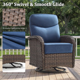 Outdoor Swivel Rocking Chair Patio Set (5-Piece), High-Back