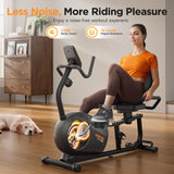 YOSUDA PRO Recumbent Exercise Bike for Home Use with Resistance Bands-Recumbent Bike with Smart Workout APP, Comfortable Seat, Pulse Sensor & 16-level Resistance YOSUDA