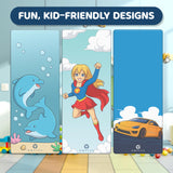 OMFLEX Kids Yoga/Exercise Mats – Premium Non-Slip Mats with Fun Prints for Kids Ages 5-13 –SGS & CE Certified, PVC-Free (Dolphin)