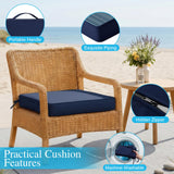 Outdoor Chair Cushions Set of 2, 18.5"x16"x3" Waterproof Outdoor Seat Cushions for Patio Furniture