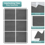 Sorbus 120 Sq. Ft. Wood Grain Floor Tiles Foam Mat EVA Interlocking Mats Tile 3/8-Inch Thick Flooring Wood Puzzle Exercise Mats w/Borders - Home Playroom Basement, Apartment, Trade Show, Baby, Dance