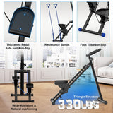 HIKEDIN Stair Stepper Vertical Stair Master with Optional Resistance Bands Adjustable Handlebar & Pedals Climber Exercise Machine for Full-Body Workout, New Version (Black)