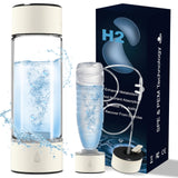 Longtor 2026 Upgrade Hydrogen Water Bottle - 3-Level H₂ Output 1700/2800/4000 ppb - SPE/PEM Tech - 450 ml BPA-Free Borosilicate Glass - Portable Rechargeable for Travel Gym Office