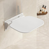 Neohomee Folding Shower Seat Wall Mounted 15.7" Wide Shower Chair Foldable with Bistable Embedded Bracket, 440lb Capacity, Safety Bench for Adults (White)