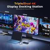 Docking Station Triple Displays Dual HDMI + VGA with Power Adapter,12 in 1 Surface Dock 2 for MS Surface Pro