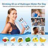 Aqua Vital Hydrogen Water Bottle 2026 Generator 16 oz/470 ml SPE-PEM Ionized H₂ Hydration Bottle USB-C Rechargeable Glass Flask with Auto Shut-Off Portable Sports & Travel Hydrogenated Water Machine