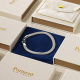 Porment Italy S925 Sterling Silver Bracelet for Women, 5mm Mesh Link Chain Bracelet Solid S925 Sterling Silver for Women Birthday Valentines Christmas Jewelry Gifts 8.5"