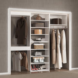 MODCART Modular Closet System, 66" Wide Closet Organizer System with Towers and Hanging, Wood Closet Tower Storage for Walk In Closets, Wall Mounted Wardrobe Organizer Kit System, Bedroom, White