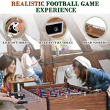 REAHOISY 58 Inch Large Size Foosball Table Adult Size, Full Size Soccer Game Table w/2 Balls, Leg Levelers & Heavy-Duty Legs, Durable Arcade Football Table for Game Room, Home, Office, Party (Brown)