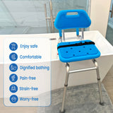 Gateway Premium Sliding Shower Chair Bath Transfer Bench with Swivel Padded Bath Tub Seat for Tubs and Shower, for Handicap & Seniors Mobility & Daily Living, Blue