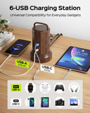 JACKYLED Power Strip Tower Surge Protector, 12 AC 6 USB (2 USB C), 1050J